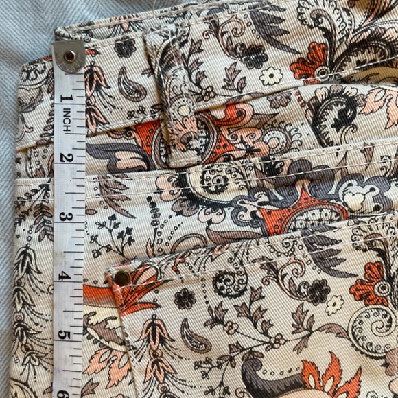 Club Monaco bohemian plaid print jeans 98% cotton  size  00 (XS) - Picture 5 of 8